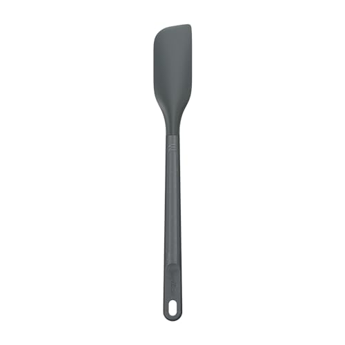 Zyliss E980224 Spatula Small, Sustainable Wheatstraw/Silicone, Spatula for Cooking and Mixing with Heat Resistant Silicone Head, Beluga Grey, 10.8" X 1.4", Dishwasher Safe, 5 Year Guarantee | Kitchen Utensil Handle Made From Sustainable Wheat Straw Does N