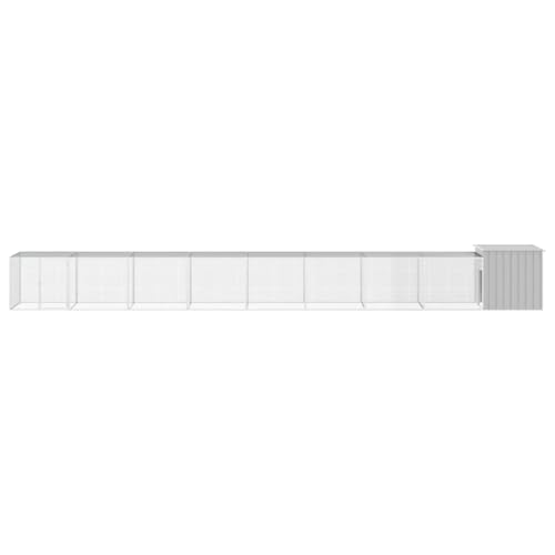 Large Durable Chicken Cage Grey Galvanized Steel Expandable Coop with Secure Latches for Poultry and Small Animals - color: Gray, size: 35.8 x 354.3 x 39.4 in