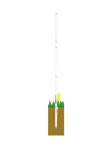 BirdsUP Single Pole for 1 Bird Feeder/Bird House, w/Bullseye Level and Torque Bar, 1-inch Outside Diameter, 5ft Installed