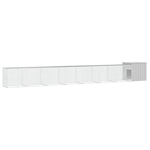 Grey Galvanized Steel Expandable Chicken Cage for Poultry Hen Pen with Lockable Latch and Ventilated Design, 1 Large Cage for Outdoor Use - color: Grey