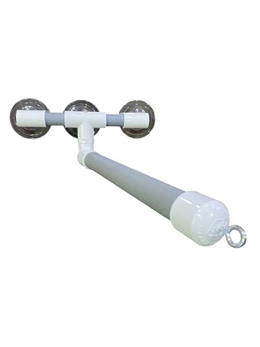Polly's Portable Window-Shower Perch with Suction Cups for Cockatiels, Macaws, African Greys (Deluxe, Large) - size: Large
