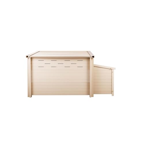 New Age Pet ECOFLEX Fontana Chicken Coop, Urban Barn for 2 to 3 Chickens, Easy Assembly, Eco Friendly & Durable, Tan - color: Maple, size: 52.4"L x 29.4"W x 29.1"H