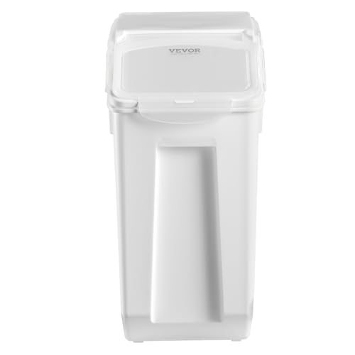VEVOR Rice Storage Container, 4.5Gallon/20L x2 Capacity Large Dog Food Dispenser Bin, Kitchen Ingredient Grain Cereal Flour Bin, Pet food Containers with Wheels, 2 Measuring Cups, Airtight Lid, 2 Pack - size: 4.5 Gallon*2