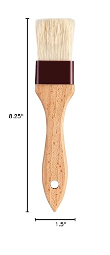 Mrs. Anderson’s Baking Solid-Ferrule Pastry Basting Brush, Natural Boar Bristles, 1.5-Inch Wide - size: Single, 1.5-Inch