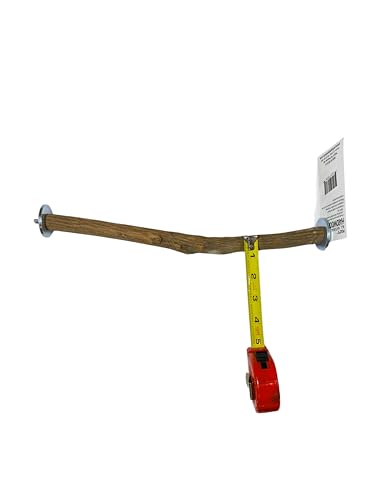 Polly's Full Length Hardwood Cage Perch for Parakeets, Cockatiels, Cockatoos, Macaws, and Other Birds (12") - size: 12"