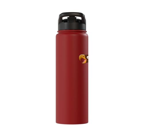 Cute Cartoon Prehistoric Animals Terror Bird For Kids Funny Stainless Steel Insulated Water Bottle - color: Red