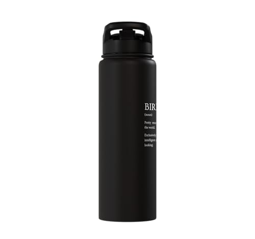 Bird Definition - Funny Sarcastic Bird Explanation Stainless Steel Insulated Water Bottle - color: Black