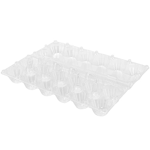 FUNSUEI 50 Pack Plastic Egg Cartons Bulk, 12 Egg Reusable Egg Cartons, Empty 1 Dozen Chicken Egg Tray Holders Clear Refrigerator Eggs Cartons Bulk for Storing, Gifting, Selling, Displaying