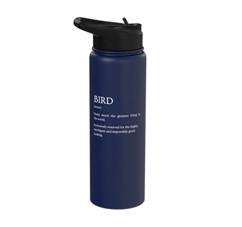 Bird Definition - Funny Sarcastic Bird Explanation Stainless Steel Insulated Water Bottle - color: Navy Blue