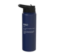 Bird Definition - Funny Sarcastic Bird Explanation Stainless Steel Insulated Water Bottle - color: Navy Blue