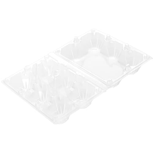 100 PCS 6 Grids Plastic Egg Cartons, Clear, 14.8 x 10.2 x 6.2 cm, Egg Storage, Transportation