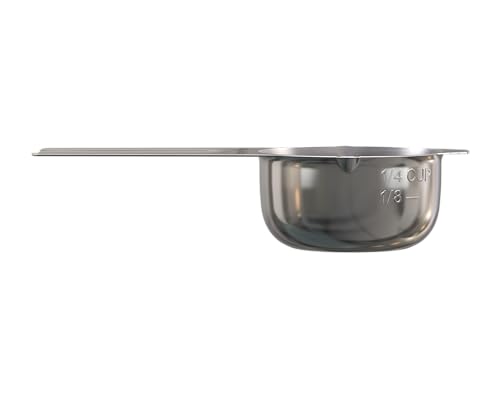 Color Up ¼ Cup Measuring Cup (60 ml) – Premium Chrome Stainless Steel, Accurate for Wet & Dry Ingredients, Embossed Markings, Easy-Pour Spouts, Dishwasher-Safe, Kitchen Essential - size: 1/4 Cup (60 ml) Chrome