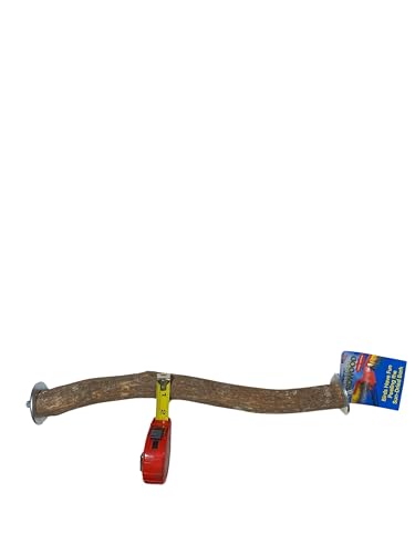 Polly's Full Length Hardwood Cage Perch for Parakeets, Cockatiels, Cockatoos, Macaws, and Other Birds (18") - size: 18"