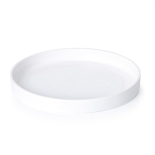 Phoenix Vine 12 Inch Plastic Plant Saucer Water Drip Tray, Heavy Sturdy Round Plant Drainage Tray for Indoors Outdoor, Matte White, 21-TY-12W-1 - size: 12"