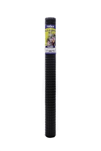 Tenax Multipurpose Net - Durable Garden Netting, Multipurpose Netting - 4' x 50' - Tin, Black - size: 4' x 50'