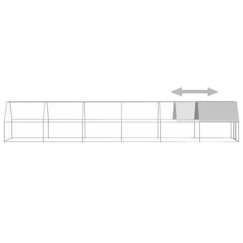 Outdoor Chicken Cage, 78.7x78.7x78.7 Inches Galvanized Steel Poultry Coop, Large Walk-in Pen with Protective Roof Cover and Lockable Gate for Backyard Garden, Silver - color: Silver-C
