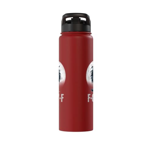 F-Caw-F Black Crow Black Bird Funny Crow F-Caw-F Stainless Steel Insulated Water Bottle - color: Red