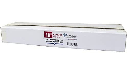 HappyBird Lightning (A Divison of M&M Cage) 18" LED linkable Light bar Without Power Source for Multiple Bird Breeder Cages, Full Spectrum LED. - Will NOT Run ON ITS OWN (6 Pack) - size: 18"