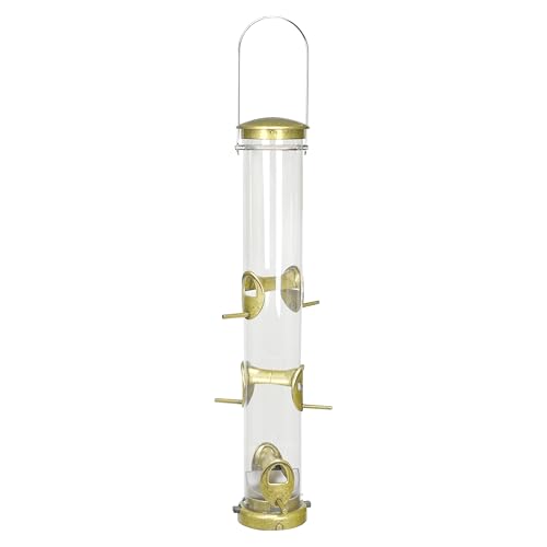 Aspects Small Seed Tube Feeder in Blue Size: Large, Finish: Antique Brass - color: Antique Brass, size: Large
