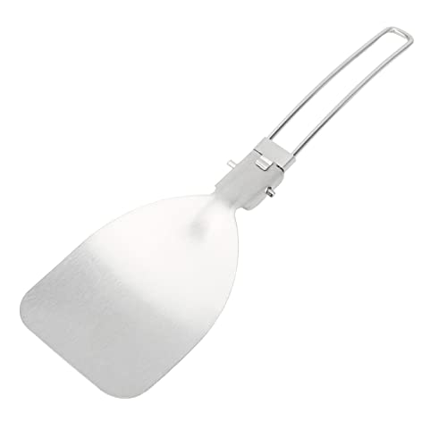 Foldable Camping Spatula, Titanium Spatula Frying Shovel with Folding Handle Food Turner for Outdoor Picnics Camping