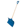 Farm-TUFF Heavy Duty Multi-Purpose Shovel - Snow, Barn, Grain, Industrial Use - Large Non-Stick Blade & Ash Hardwood D-Grip Handle - Durable & Lightweight Utility Scoop - Blue, 21.8in