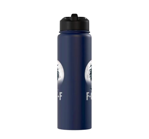 F-Caw-F Black Crow Black Bird Funny Crow F-Caw-F Stainless Steel Insulated Water Bottle - color: Navy Blue