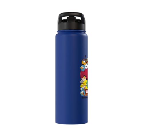 Angry Birds Piggy & Bird Pile Stainless Steel Insulated Water Bottle - color: Royal Blue