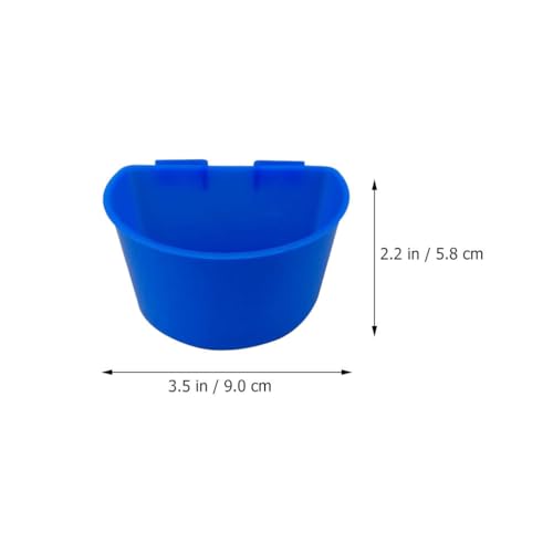 COLLBATH 10 Pcs Bird Cage Feeder Cups Plastic Cage Feeder with Hooks Semicircle Bird Water Bowl for Pigeon Feeding Water Cup for Food and 3.54 X 2.48 X 2.28 in