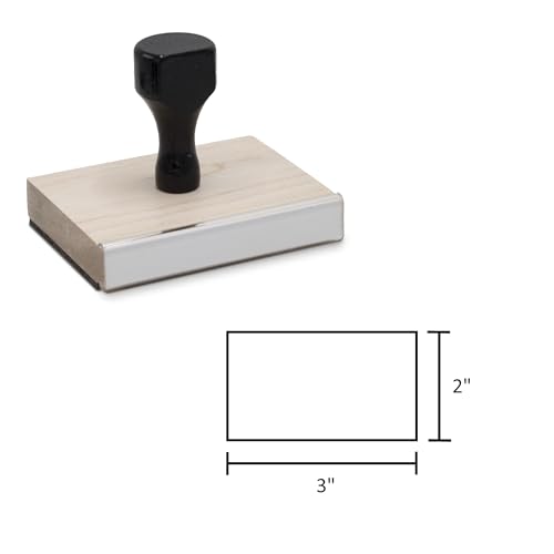 Infusion Custom Text Traditional Wood Stamp with Plastic Handle, 2" x 3" - size: 2" x 3"