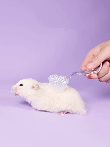 4 Pack Hamster Brush - Small Animal Bath Brush with Lid Soft Cleansing Brush Massage Combs for Hedgehog Guinea Pig Rabbit Chinchilla Ferret Small Animal Grooming Tool Cleaning Supplies-Random Color