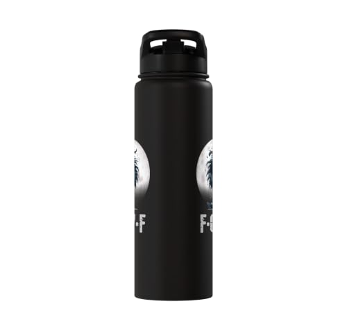 F-Caw-F Black Crow Black Bird Funny Crow F-Caw-F Stainless Steel Insulated Water Bottle - color: Black