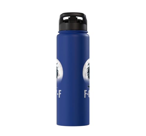 F-Caw-F Black Crow Black Bird Funny Crow F-Caw-F Stainless Steel Insulated Water Bottle - color: Royal Blue