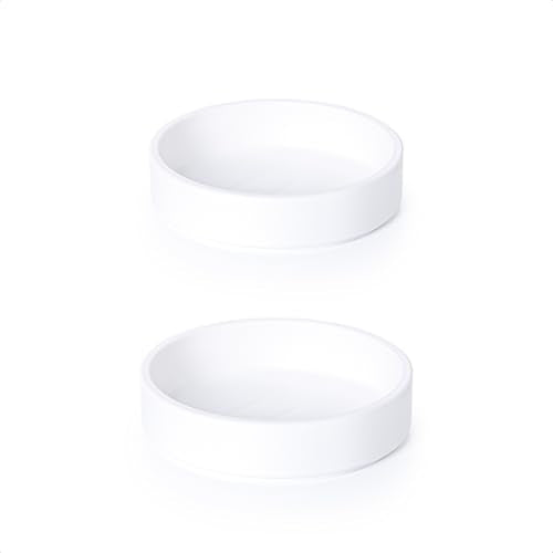 Phoenix Vine 4 Inch Plastic Plant Saucer Water Drip Tray, Heavy Sturdy Round Plant Drainage Tray for Indoors Outdoor, Set of 2, Matte White, 21-TY-4W-2 - size: 4"