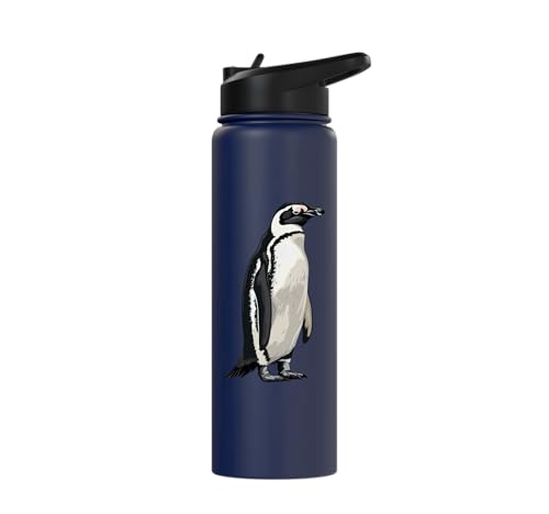 Penguin Stainless Steel Insulated Water Bottle - color: Navy Blue