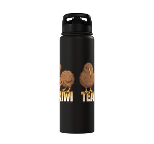 Team Kiwi Bird Kiwi Animal Cute Kiwi New Zealand Bird Stainless Steel Insulated Water Bottle - color: Black