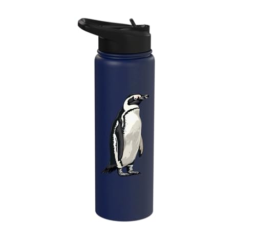 Penguin Stainless Steel Insulated Water Bottle - color: Navy Blue