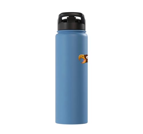 Cute Cartoon Prehistoric Animals Terror Bird For Kids Funny Stainless Steel Insulated Water Bottle - color: Light Blue