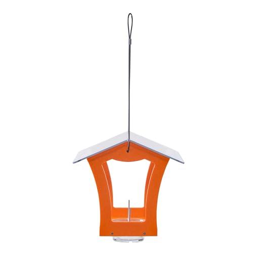 Birds Choice Oriole Bird Feeder | Hanging Bird Feeder for Jelly & Orange Halves | Includes Cup & Fruit Pegs | Recycled Plastic | Sturdy for Garden, Backyard, & Outdoor | 3/4 Cup Capacity, Orange | Includes Jelly Cup and Fruit Pegs, Recycled Plastic, Sturd