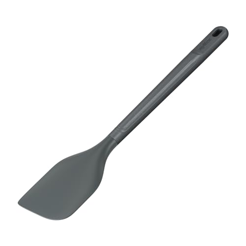 Zyliss E980222 Spatula Large, Sustainable Wheatstraw/Silicone, Spatula for Cooking and Mixing with Heat Resistant Silicone Head, Beluga Grey, 12.2" X 2.5", Dishwasher Safe, 5 Year Guarantee | Kitchen Utensil Handle Made From Sustainable Wheat Straw Does N