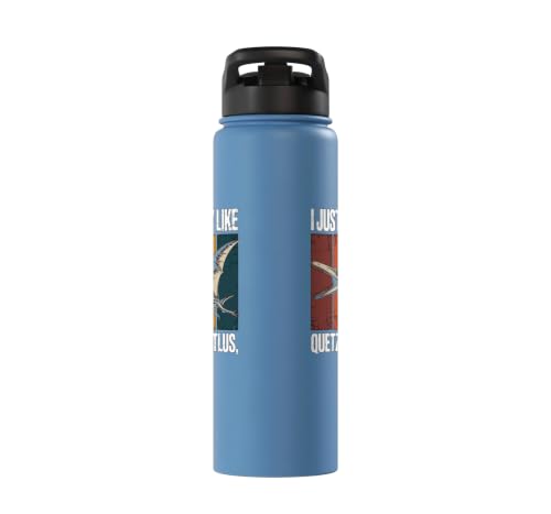Really Like Quetzalcoatlus Bird Flying Dinosaur Kids Trex Stainless Steel Insulated Water Bottle - color: Light Blue