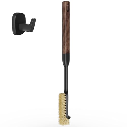 Cleaning Brush, Diveotree Hard Bristle Brush for Deep Cleaning Grout, Sink, Cup, Teapot, Bottle, Blender, Multi-Purpose Brush wih Long Handle for Kitchen (Black) - color: Black