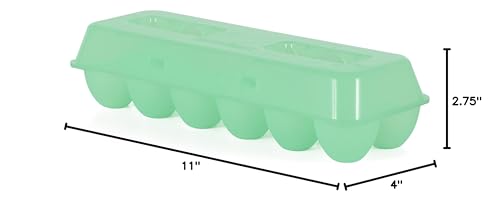 Tuff Stuff TS-ETS12 Reusable Carrier Washable Storage Container Empty Plastic Chicken Egg Carton Tray with Lid, 12 Eggs, Green