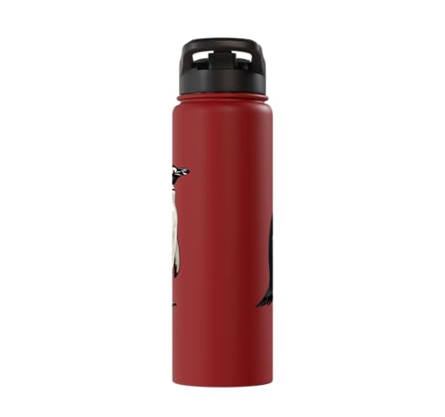Penguin Stainless Steel Insulated Water Bottle - color: Red
