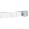 Chicken Cage Gray Galvanized Steel 196.9"x35.8"x39.4" Large Rectangular Outdoor Coop Run with Lockable Door Ventilated Poultry Habitat Supplies for Garden Backyard Use - color: Grey-B