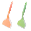 Hitefu 2 Pcs Silicone Spatula Turner, Green & Orange | Wide Pancake Flipper, Tamagoyaki Shovel, BPA Free, Non-Stick Egg Flipper - color: Green & Orange
