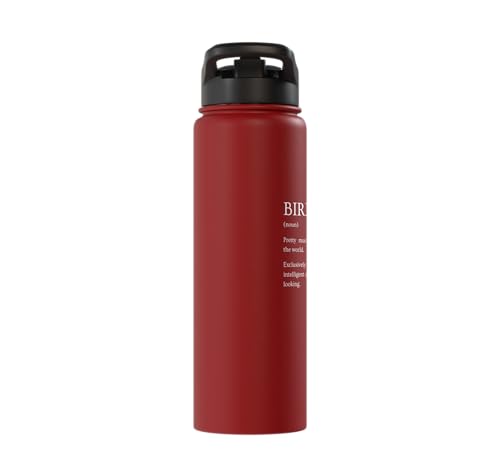 Bird Definition - Funny Sarcastic Bird Explanation Stainless Steel Insulated Water Bottle - color: Red