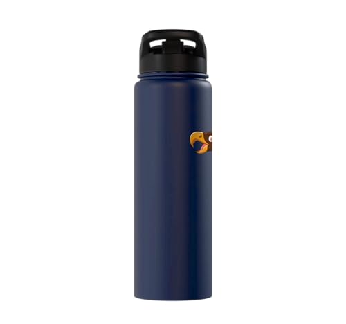 Cute Cartoon Prehistoric Animals Terror Bird For Kids Funny Stainless Steel Insulated Water Bottle - color: Navy Blue