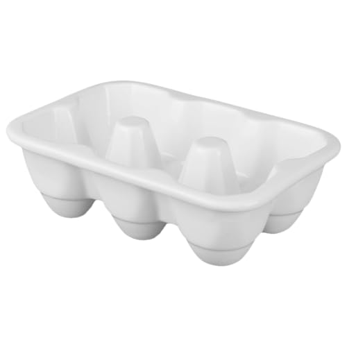 Cabilock Ceramic Egg Tray 6-Compartment Porcelain Egg Holder for Fridge Kitchen Storage and Cooking Organization 6.49X4.33X1.96In