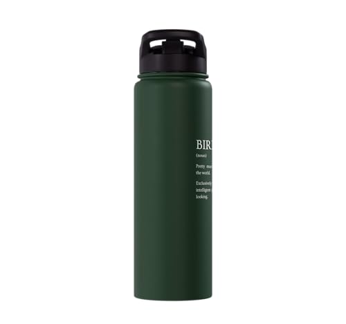 Bird Definition - Funny Sarcastic Bird Explanation Stainless Steel Insulated Water Bottle - color: Dark Green