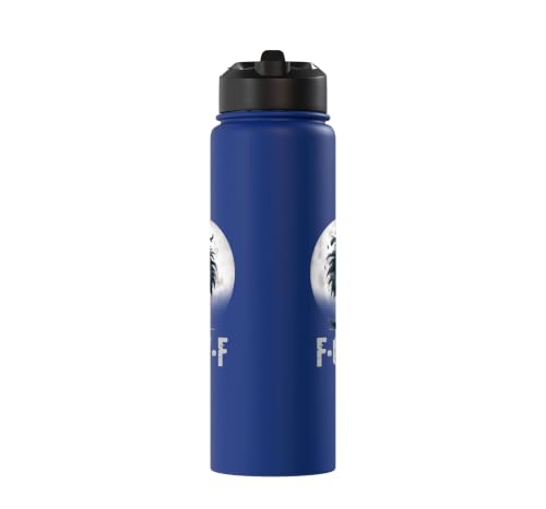 F-Caw-F Black Crow Black Bird Funny Crow F-Caw-F Stainless Steel Insulated Water Bottle - color: Royal Blue